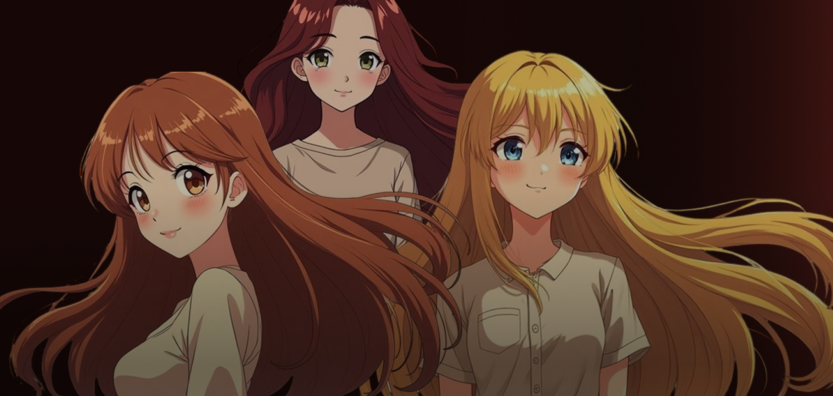 Anime girls with beautiful hair